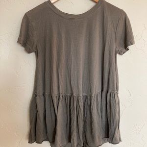 Olive Green Peplum Top